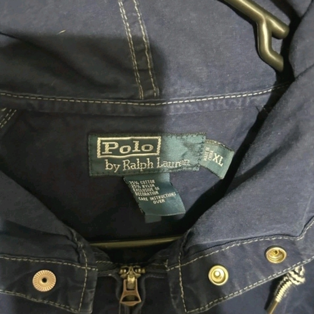 Rare Vintage Ralph Lauren Polo BIG PONY Blue Hooded Jacket Talon Men's XL - Picture 5 of 7